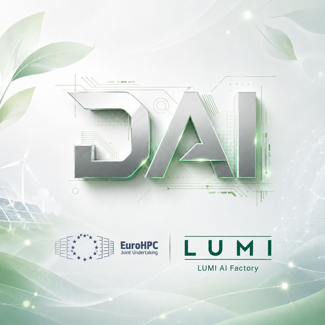 DAI logo alongside the EuroHPC Joint Undertaking and LUMI AI Factory logos